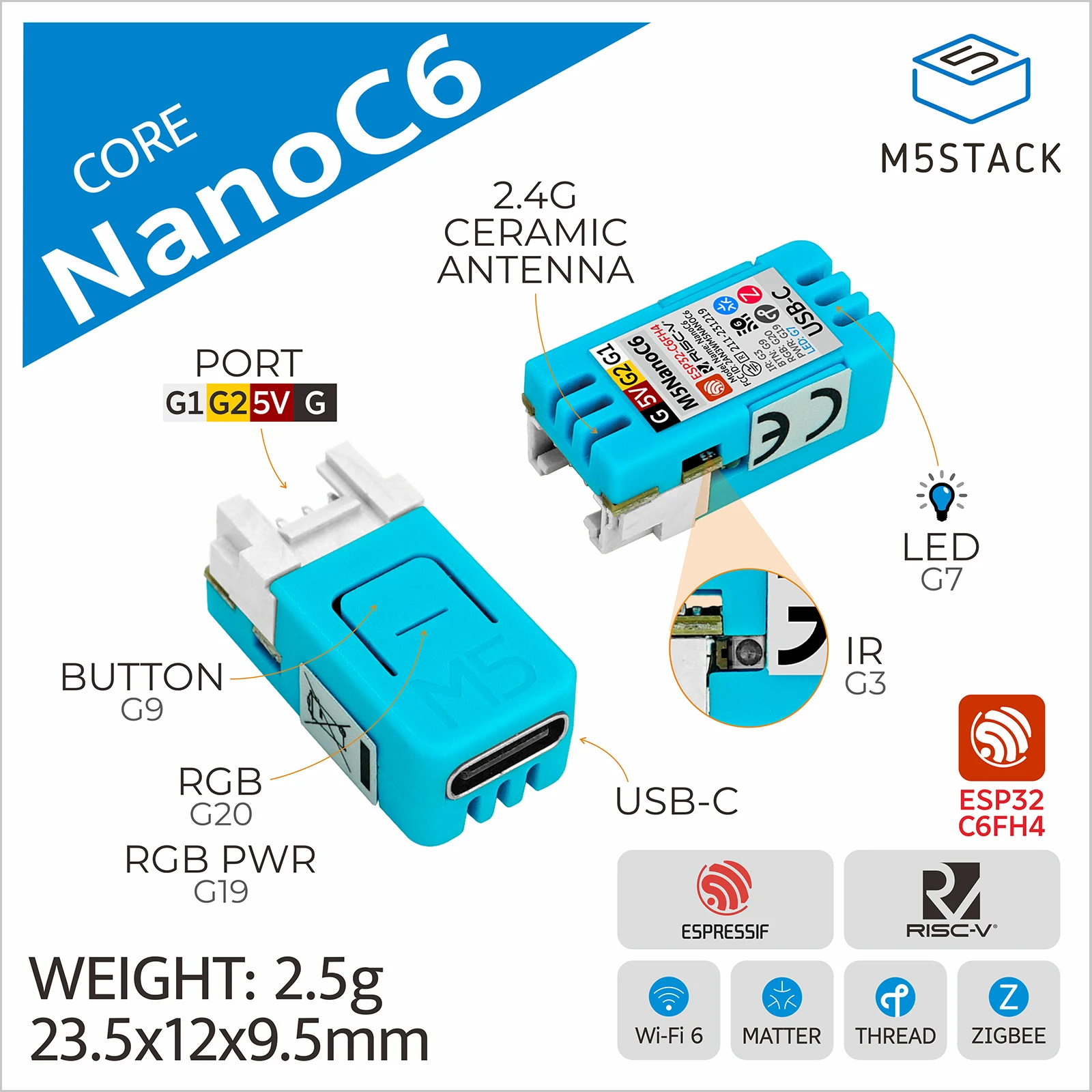 M5Stack NanoC6 ESP32-C6 Gelişt - Esp32 Smart Home Kit incelemesi ve fiyatı